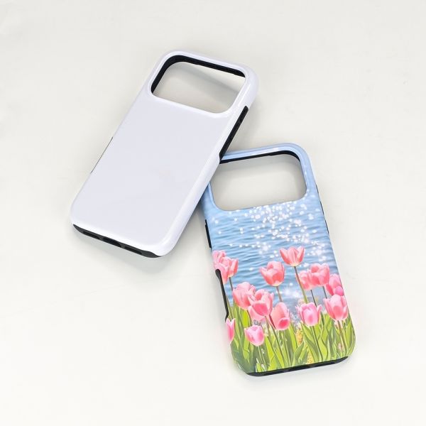3D TPU+PC Sublimated Blanks Tough Coated Cell Phone Case Sublimation 2 In 1 Phone Case For Iphone 17 Series