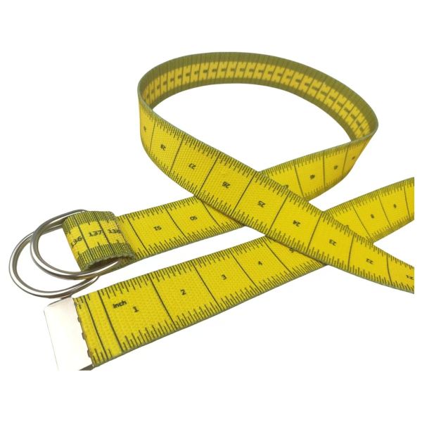 Double-sided printed tape measure belt, scale tool ruler, soft tape, alloy double-ring buckle, quirky trendy belt