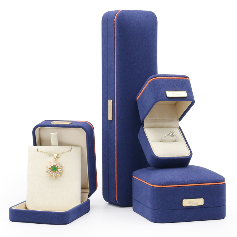 Luxury Microfiber Jewelry Packaging Box For Ring Pendant Earrings Bracelet Necklace