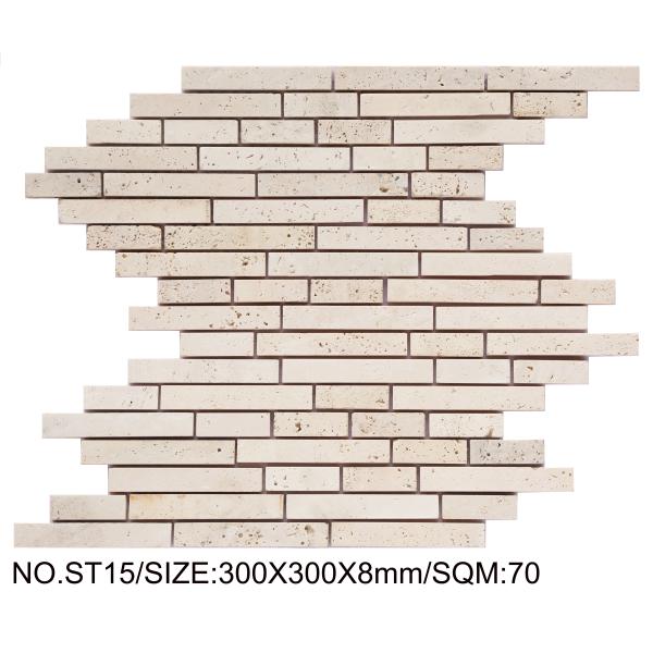 Durable Light Yellow 300x300mm Natural Stone Mosaic For Bedroom and Kitchen