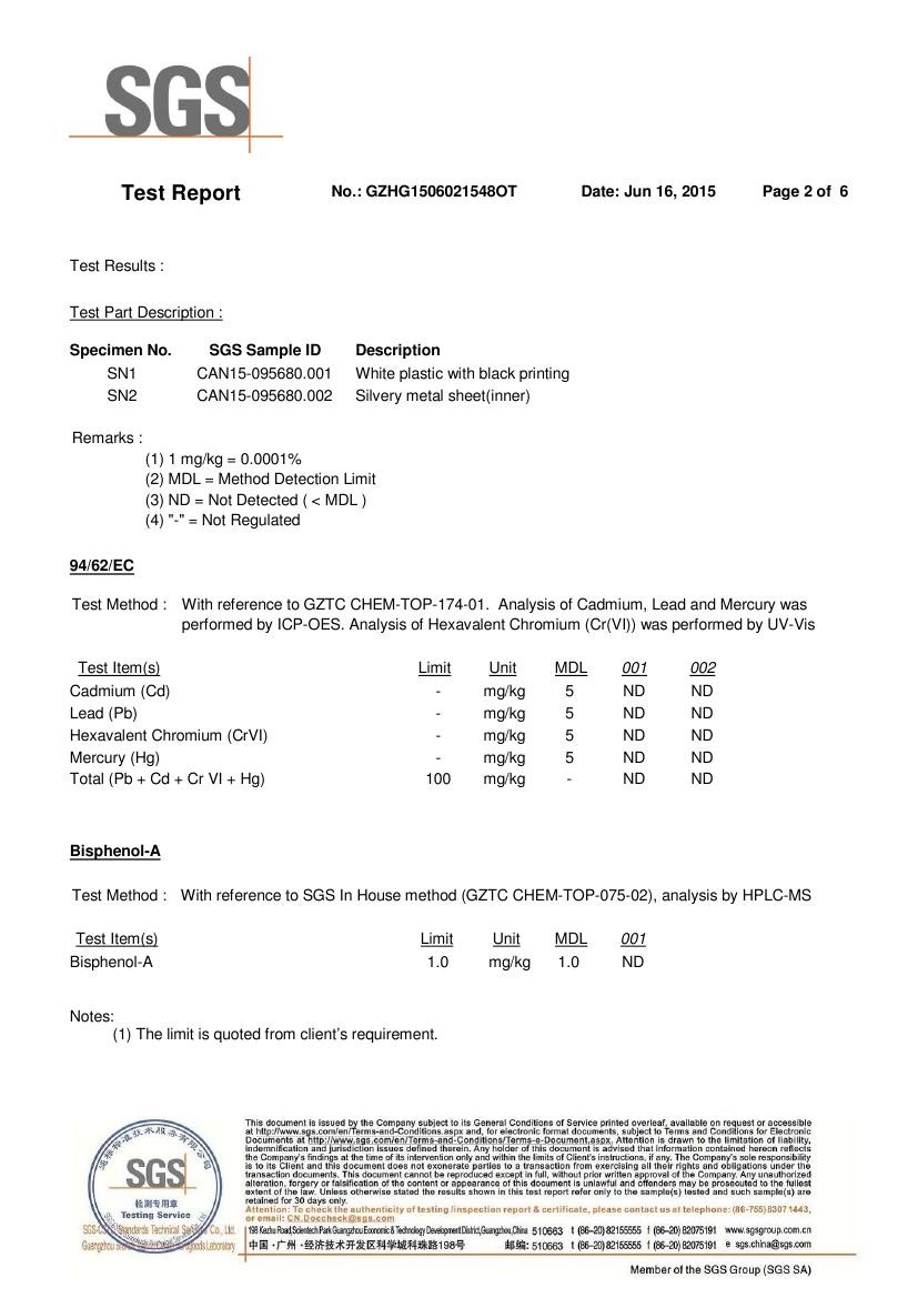 Guangzhou QIDA Material & Technology Co., Ltd Сертификации