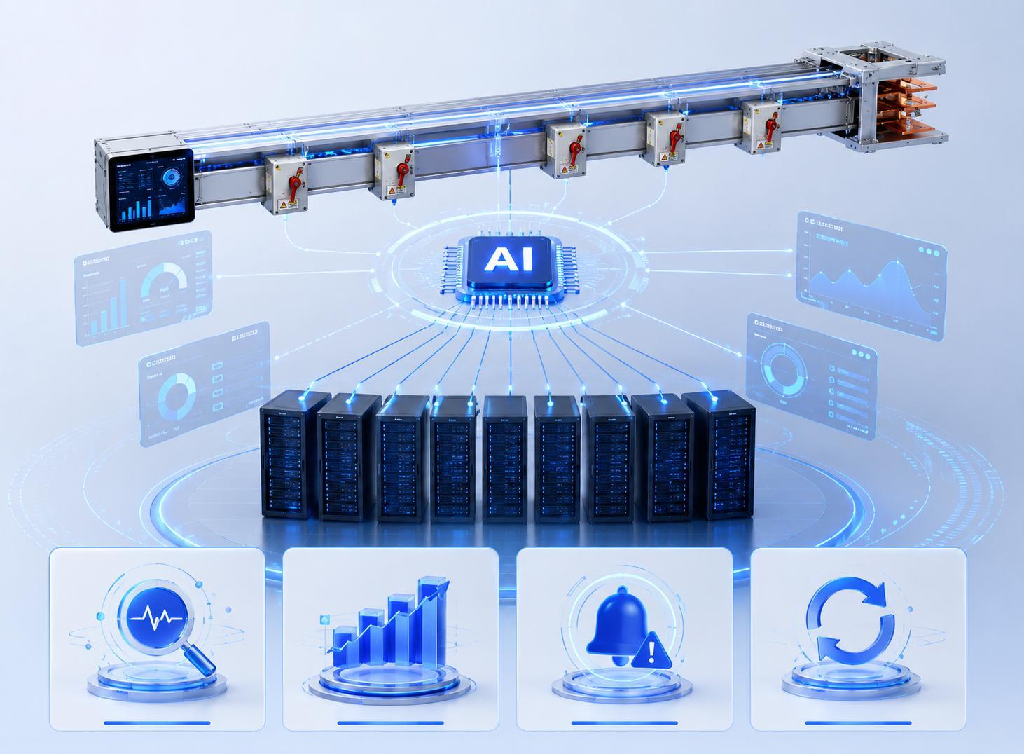 AI+ Intelligent Busway System with Rapid Tap-Off Configuration and Online Installation for Scalable Rack Deployment