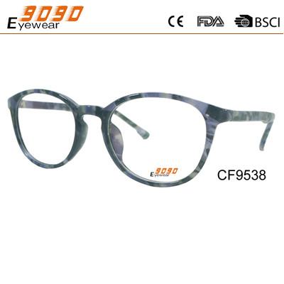 Oval  2018 CP injection optical spectacle frame,pattern on the temple and frame