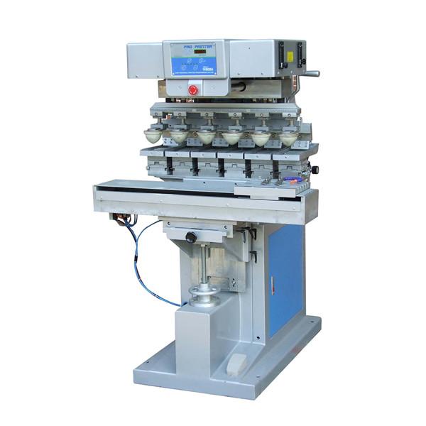 air pressure semi-automatic six color pad printing machine with shuttle