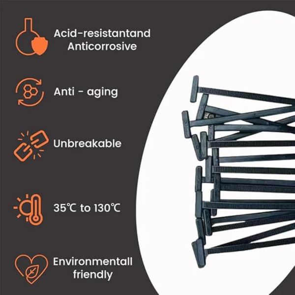 Nylon Car Cable Ties Self Locking Plastic Cable Fastener Universal With Hook Loop
