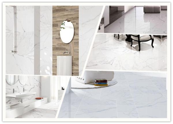 Superfície clássica do resíduo metálico da telha da porcelana de Carrara Hd para 24 X brilhante de 48 andares