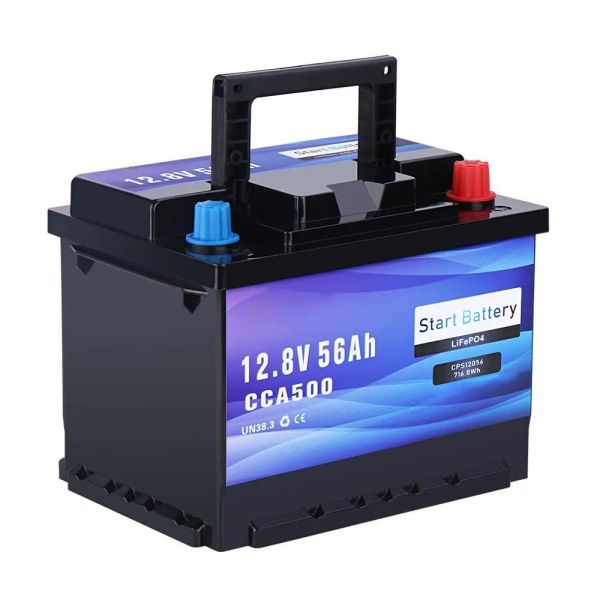 12V 56Ah LiFePO4 Starting Battery 500CCA Bluetooth Marine RV Truck Lithium Battery With Smart BMS