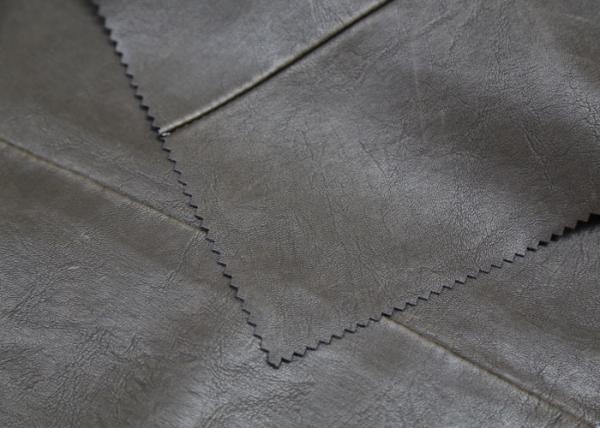 0.65mm l.brown color PU washed leather with rayon backing for garment