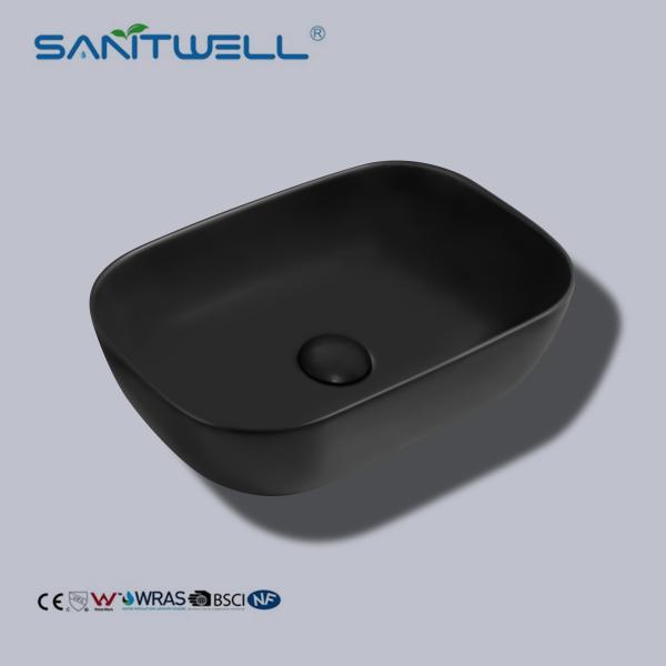 Above Counter Basin Matt Black Color Wash Basin Ceramic Basin Bathroom Sink