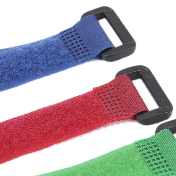 Manufacturer's Double-Sided Fleece Cable Tie / Cable Organizer Strap - Self-Adhesive, Hole-Punched, P-Type Velcro Tie / Bundling Strap