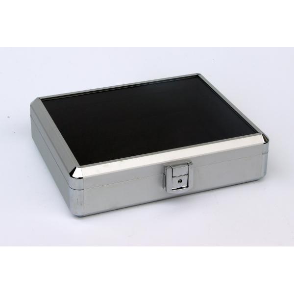 Petits cas en aluminium argentés faits sur commande avec le panneau transparent