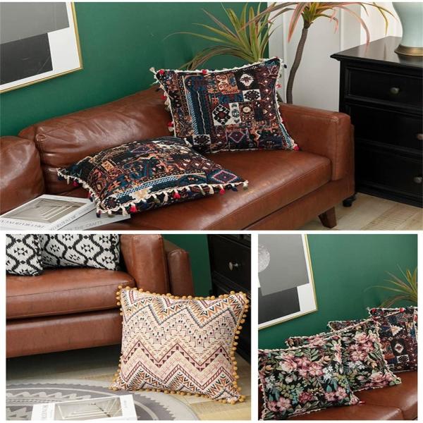 Moroccan Pillowcase Hair Ball Side Pillow Ethnic American Tassel Side Pillowcase Cushion Office Cushion Cover