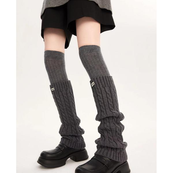 Étiquettes tissées pour femmes chauffants pour jambes d'hiver