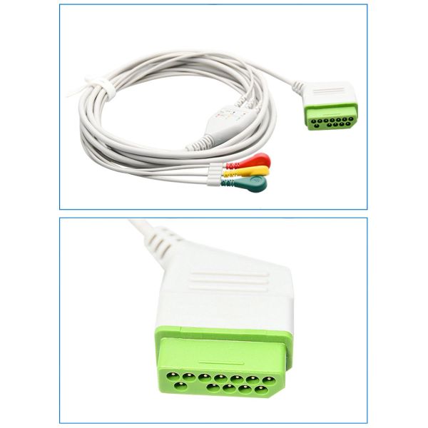 Japan Optoelectronics BSM-2301 Integrated 12-Pin ECG Lead Wire 4.0 Button Three-Lead Compatible EOS Medical Consumables