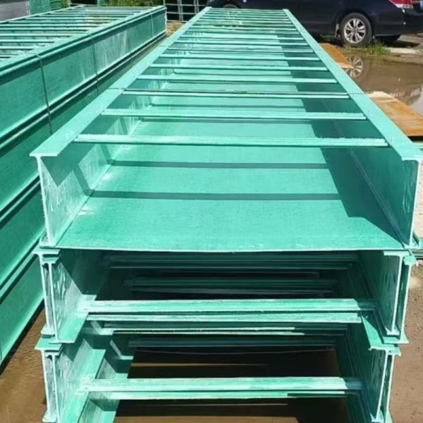 Green Fiberglass Ladder Tray Very Light Fire Safety Frp Cable Ladder