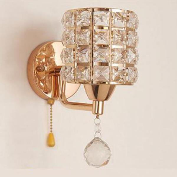 Pull Chain Switch Crystal Wall Lamp Modern Stainless Steel Crystal wall sconce (WH-OR-155)