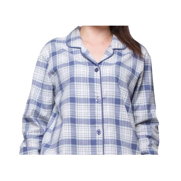 Woman Cotton Y / D Check Flannel Pyjama Set Long Sleeve And Long Pant