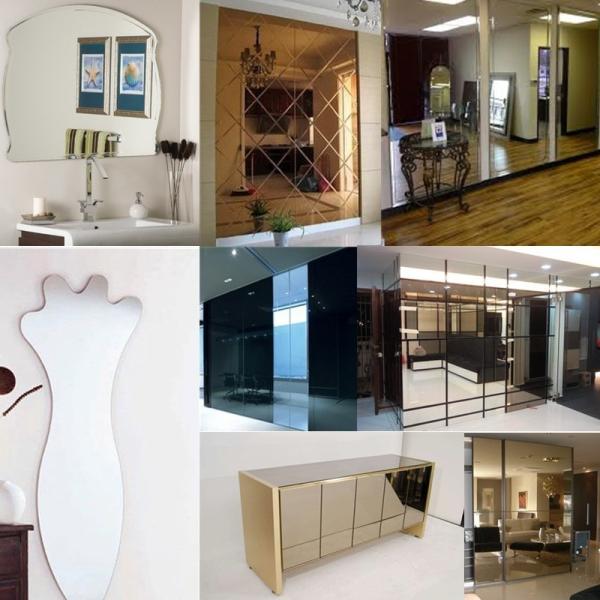 Customized Request Flat Polished Edge Decorative Wall Mirrors Without Frame