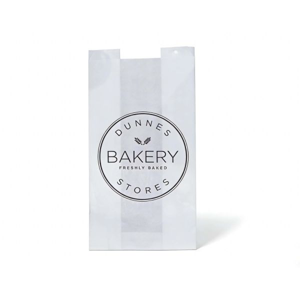 Bulk Flat Bottom White Paper Bread Bag Packaging For Loaf Bread Customized Bakery Bag Food Bag