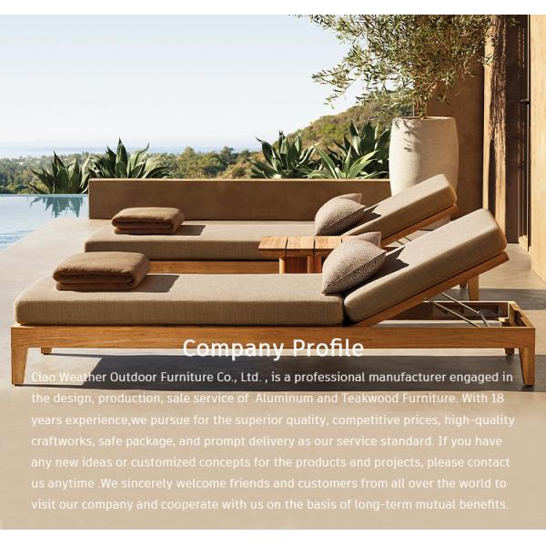 Meubles d'extérieur modernes Jardin extérieur Chaise en bois de teck pour villa imperméable Cour de plage piscine fauteuil salon