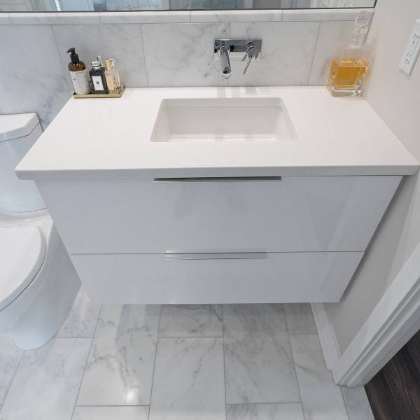 Modern Bathroom Sink Cabinets Modular Acrylic Flat Panel Wall Hanging Bathroom Vanity