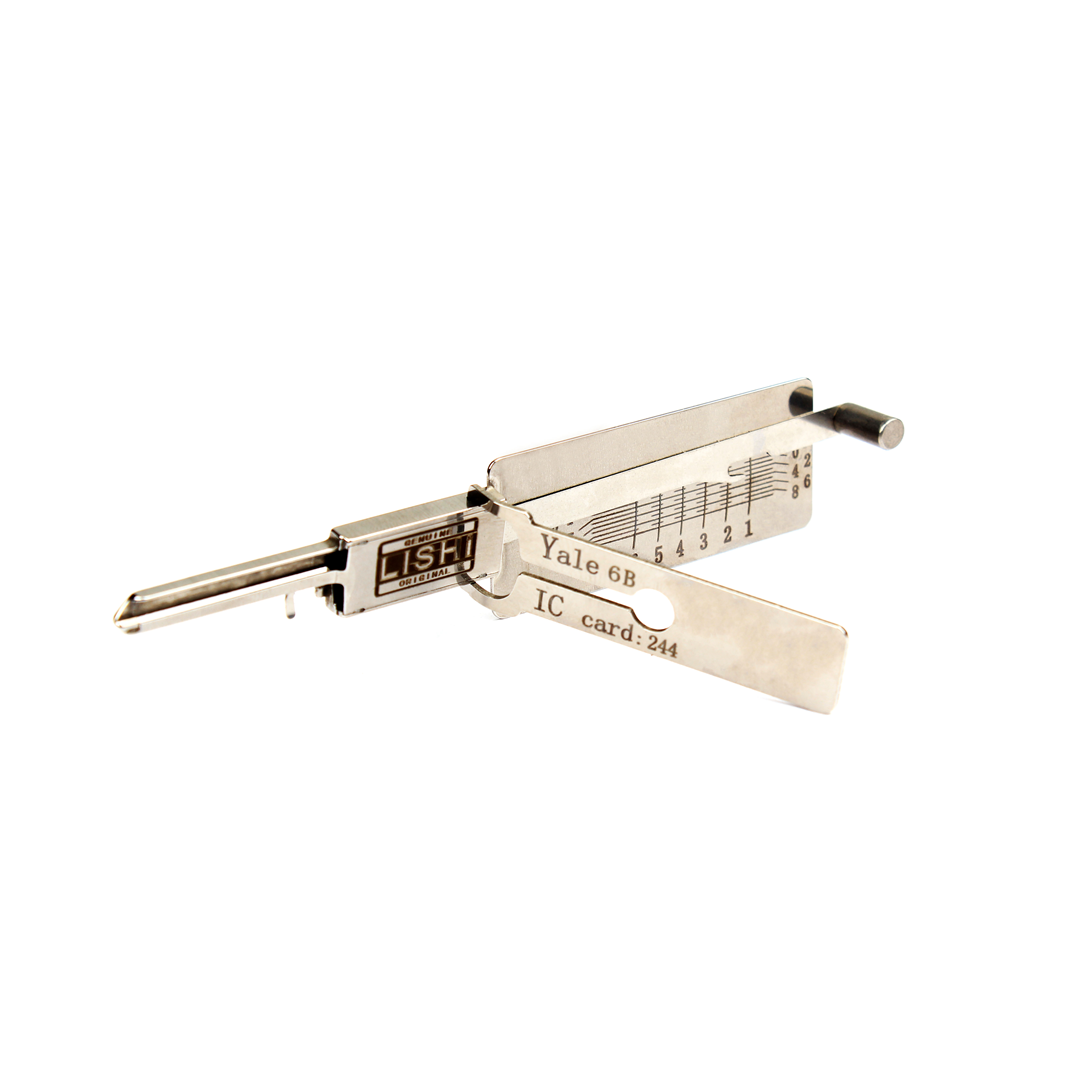 Nuevas herramientas de cerrajería LISHI 2 en 1 de acero inoxidable plateado para decodificación de cerraduras, incluyendo llaves en blanco Y1 Y5 Y5B Y6 Y6B