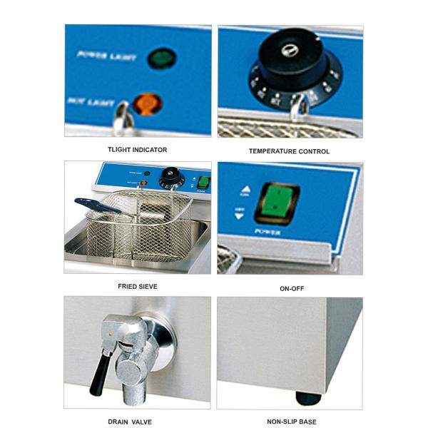 6kw Western Kitchen Equipment Electric Counter Top Double Basket 12L*2 Fryer