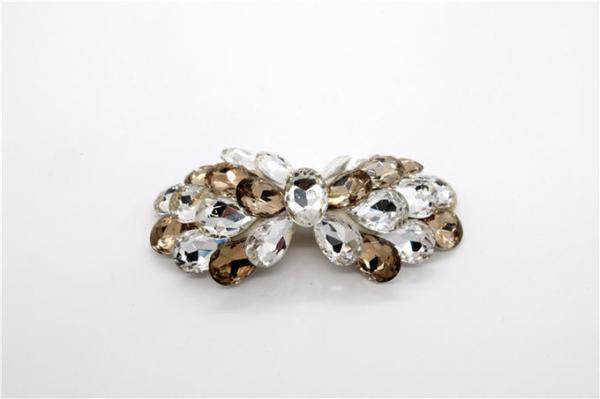 Multi Colors Zinc Rhinestone Shoe Buckles 70mm*48mm For Decoration
