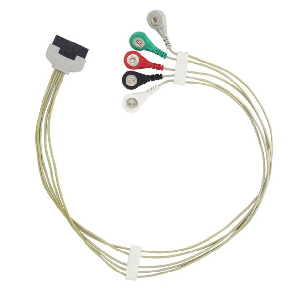 5 Head Insulated ECG Flat Medical Cable Assemblies medical wire harness