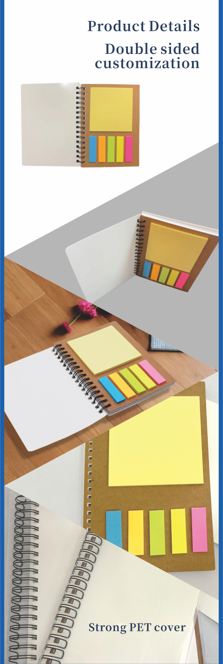 Promotion Sublimation Notebook Blanks A5/A6 Plastic Covers with Pads Memo Notebook Personalized Custom logo for Student