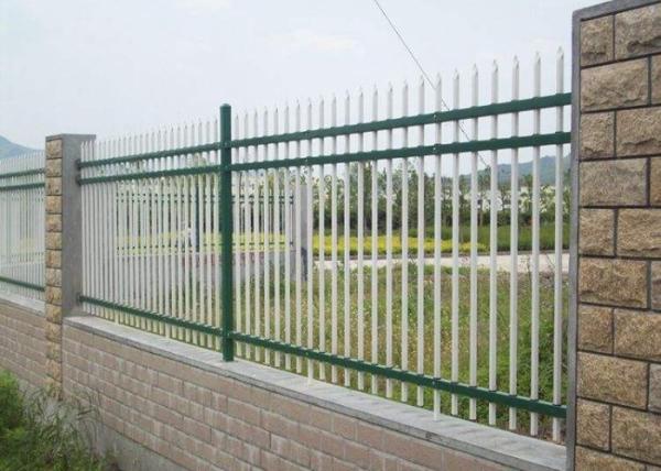 Square Tube Outdoor Security Fencing Heat Treated , Steel Picket Fence Panel