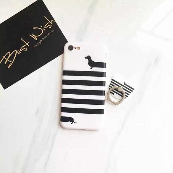 IMD Simple Fresh Pattern Style with Cartoon Ring Buckle Back Cover Cell Phone Case For iPhone 7 6s Plus