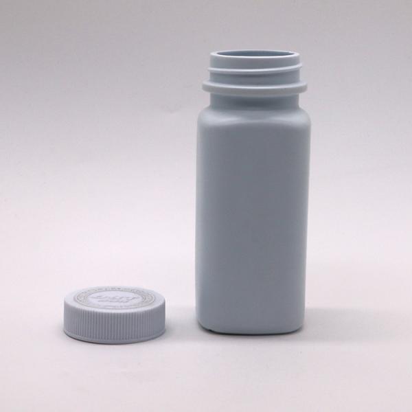 120cc HDPE Carré de qualité médicamenteuse Pilule en plastique Capsule Tablette Bouteille rechargeable pour médicament