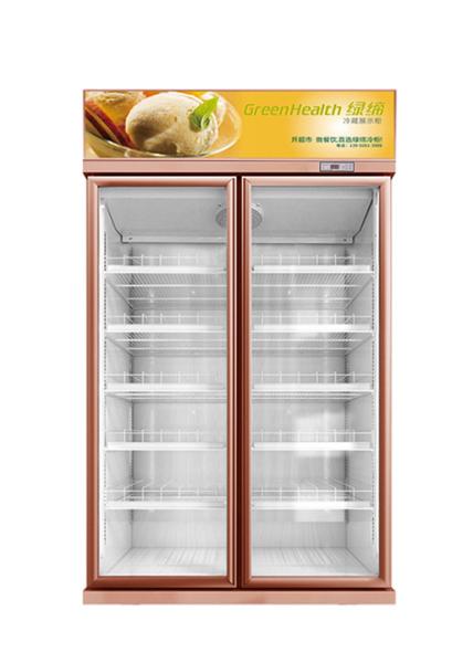 Large Space Transparent Glass Door Drink Refrigerator For Product Refrigerated