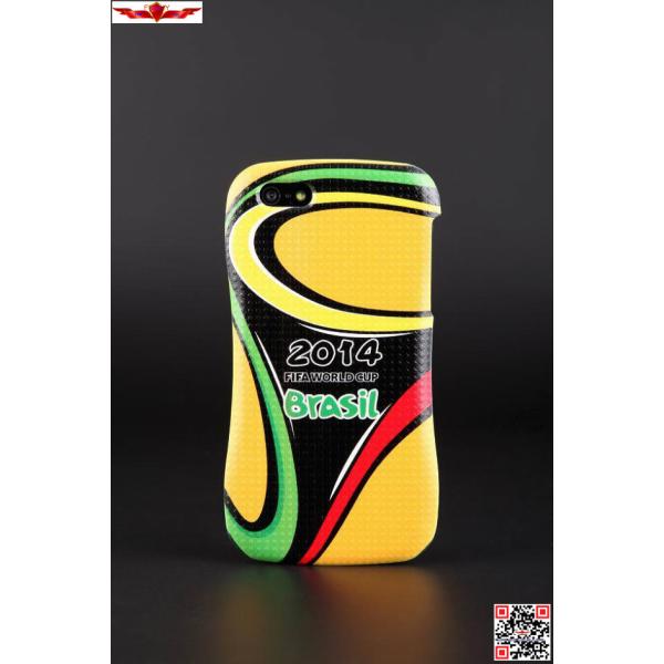 3D Printing 2014 Brazil World Cup Aluminum Bumper With PC Back Cover Cases For Iphone 5 5S