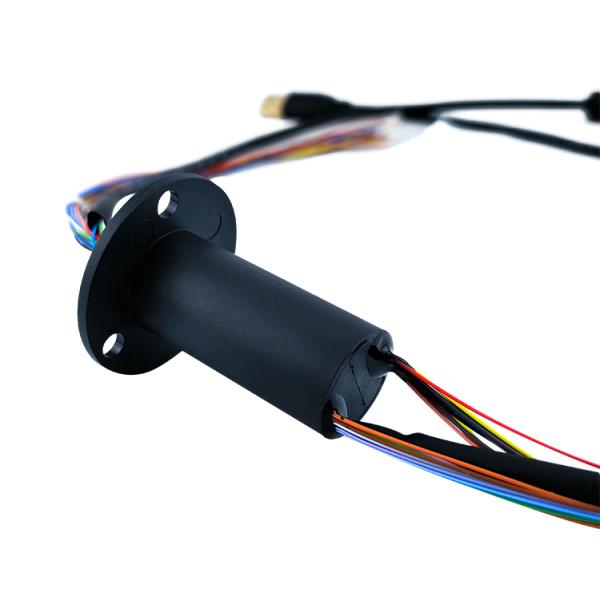 22mm OD USB 2.0 27-Way Electricity Slip Ring with Flange Mount and 2 Million RPM Service Life