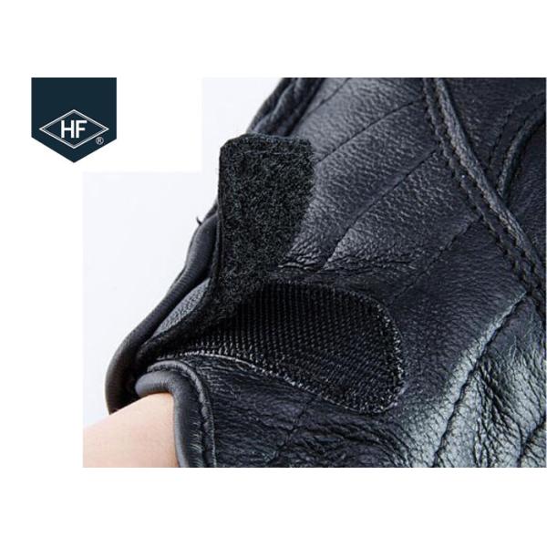 Black Leather Aftermarket Motorcycle Accessories Full Finger Motorcycle Golves