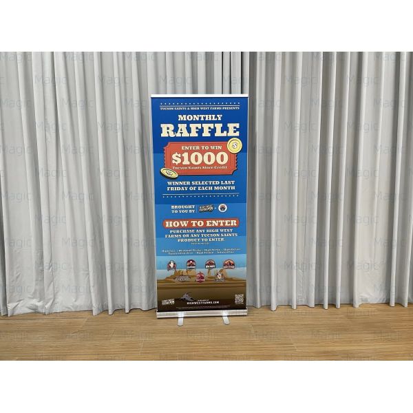 Portable Aluminium Promotional Economical Roll Up Banner Stand  Advertising Retractable Pull-up Banners