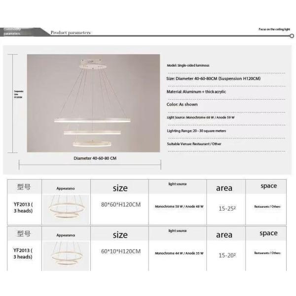 Villa Hotel Salón Círculo Lámpara colgante lineal de lujo anillo redondo led lámpara de candela