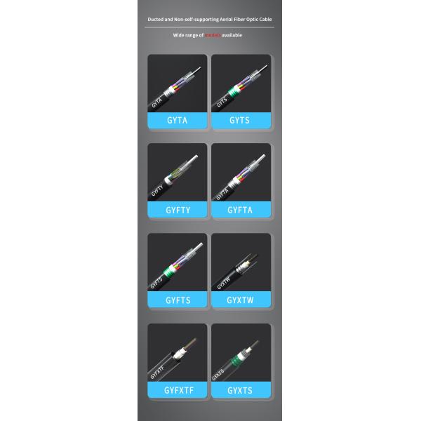 HDPE Jacket HXCOWO GYFTY 2-288Core SM G652D Duct Fiber Optic Cable for Connection