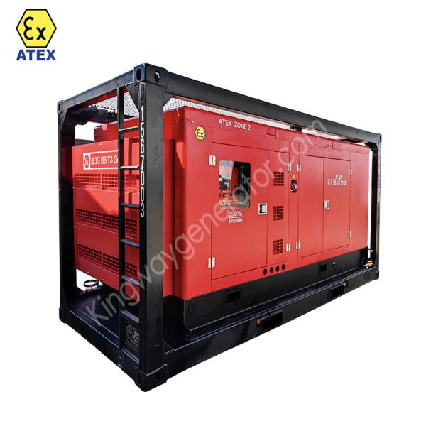 Zone 2 explosion proof generator ATEX certification 3phase 400kw 500kva DNVGL 2.7-1 lifing frame offshore service