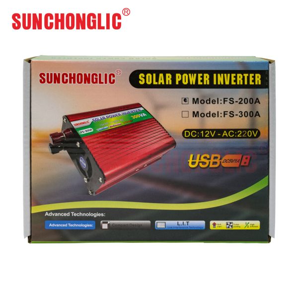 200VA Modified Sine Wave Inverter 12V to 220V DC to AC Converter for Home Appliances