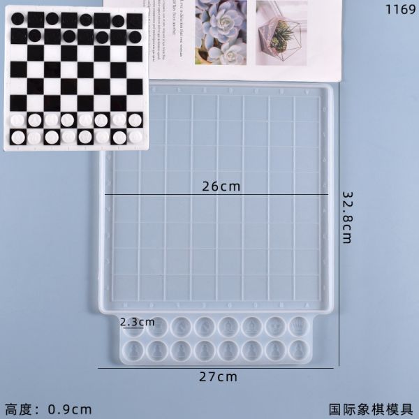 DIY crystal dropper mold, three-dimensional international chess piece board silicone mold
