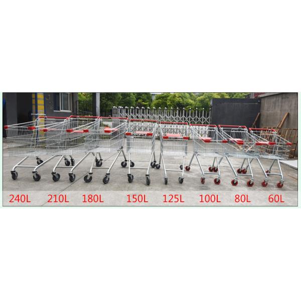 Zinc Powder Coating Supermarket Shopping Trolley Cart With Flexible Wheel