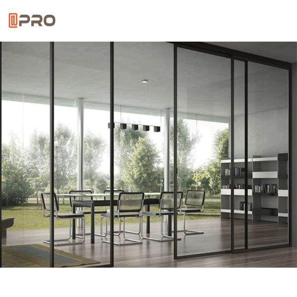 Noiseless Interior Patio Aluminium Glass Sliding Doors Double toughened