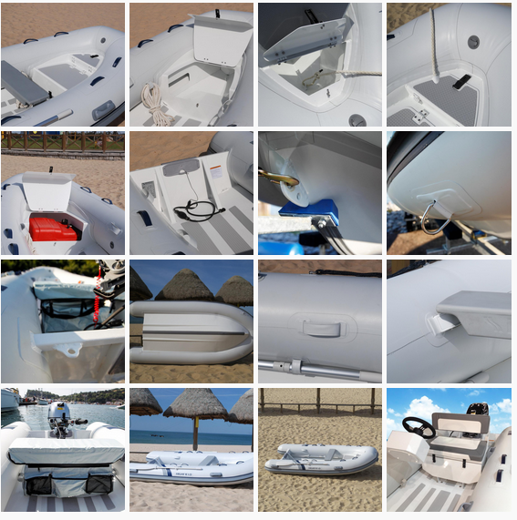 Front Locker Aluminum Rib Boat double layer flat bottom  4 Person Inflatable Boat PVC tube