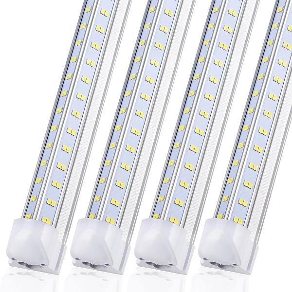 led 8 ft shop lights v shape t8 tube light 5000K 6500K Clear Fluorescent Replacement Tube Light