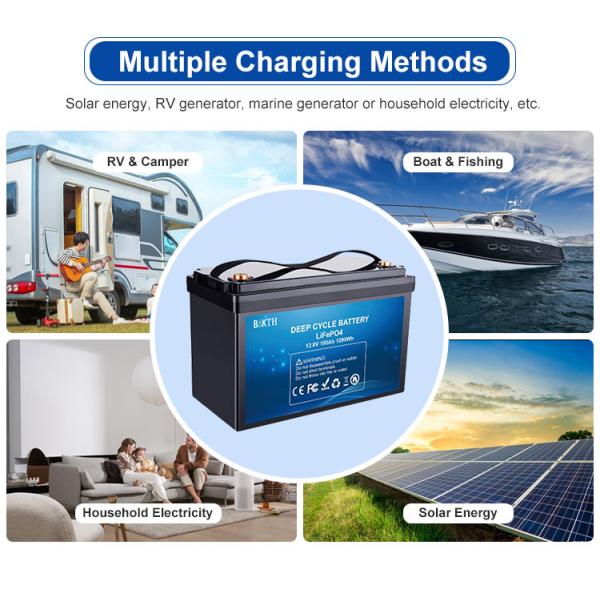 Batterie pour vélo électrique 12,8 V 100 Ah 1280 Wh, batterie pour moto électrique Bakth