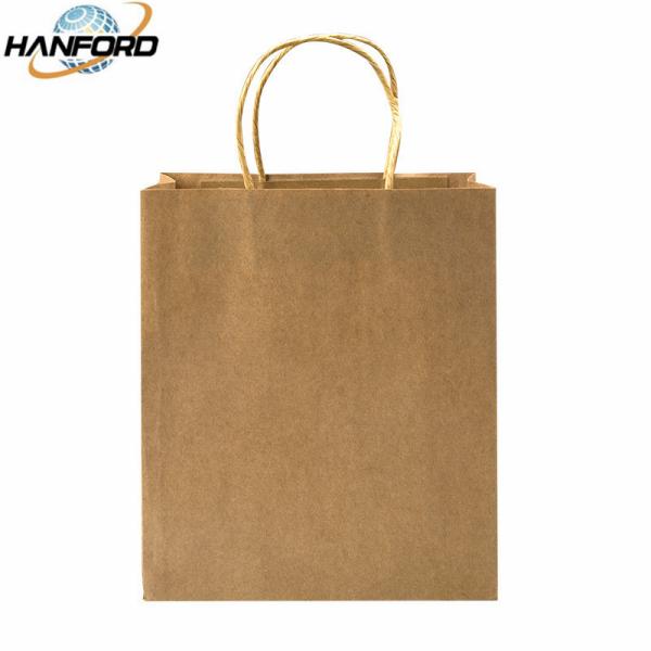 Brown Biodegradable Bulk Craft Paper Bags , Durable Paper Shopping Bags With Handles