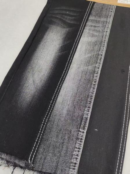 9.6oz de fil noir/noir 75% de coton en tissu denim à haute étirement avec 10+10/16*55 Construction JSD3259A Pour les jeans